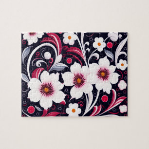 Puzzle Flore Motif mignon Fleurs blanches