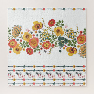 Puzzle Flore stylisée : Aquarelle Design sans joint.