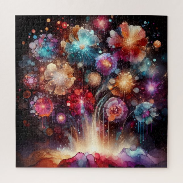 Puzzle Flower Fireworks (Vertical)
