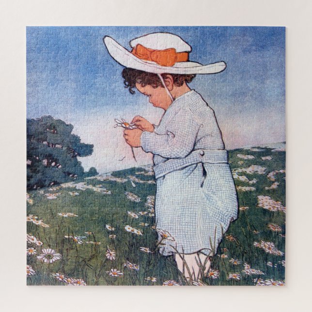 Puzzle Flower Fortune telling, Jessie Willcox Smith (Vertical)