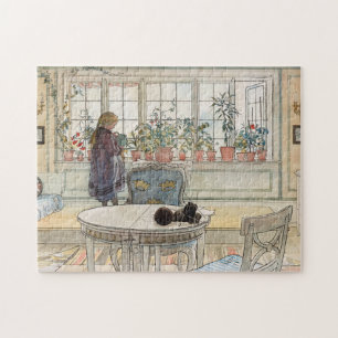 Puzzle Flowers on the Windowsill, 1895 by Carl Larsson