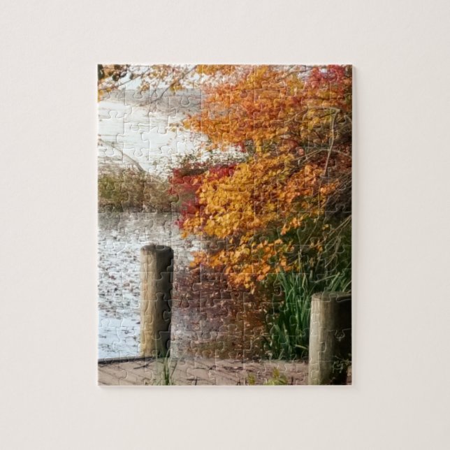 Puzzle Foliage d'automne pittoresque au lac de Long Islan (Vertical)