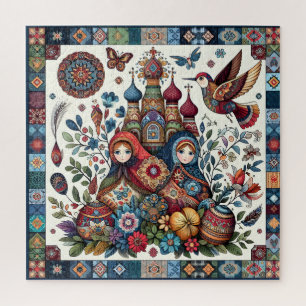 Puzzle Folklore russe Matryoshka Boho Chic Floral