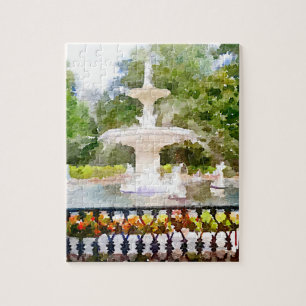 Puzzle Fontaine de Forsyth dans la copie d'aquarelle de