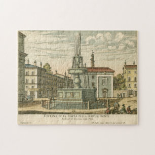 Puzzle Fontaine italienne en ville Carré par Falda