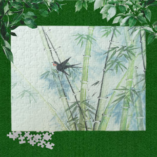 Puzzle Forêt de bambou - vert