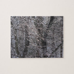 Puzzle Forêt glacée scintillante dans la lumière du matin