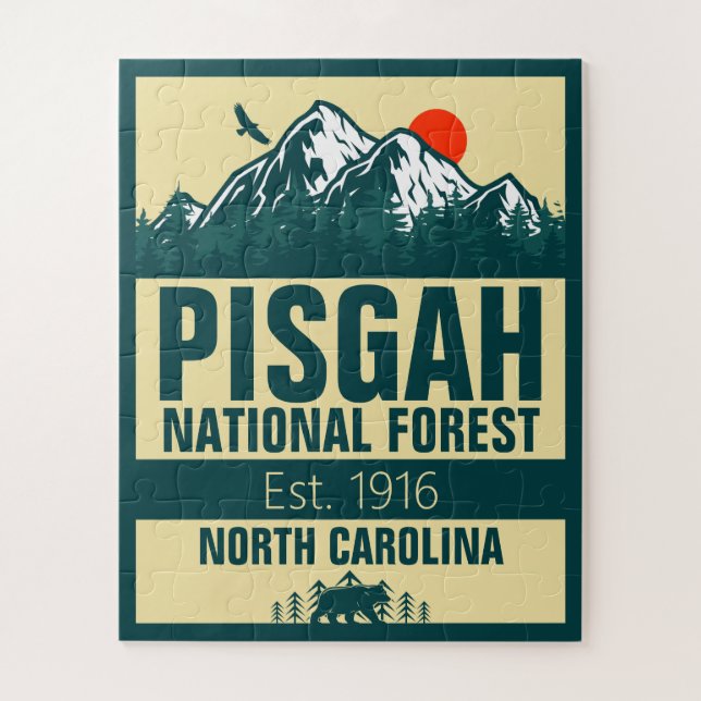 Puzzle Forêt nationale de Pisgah Caroline du Nord - Rétro (Vertical)