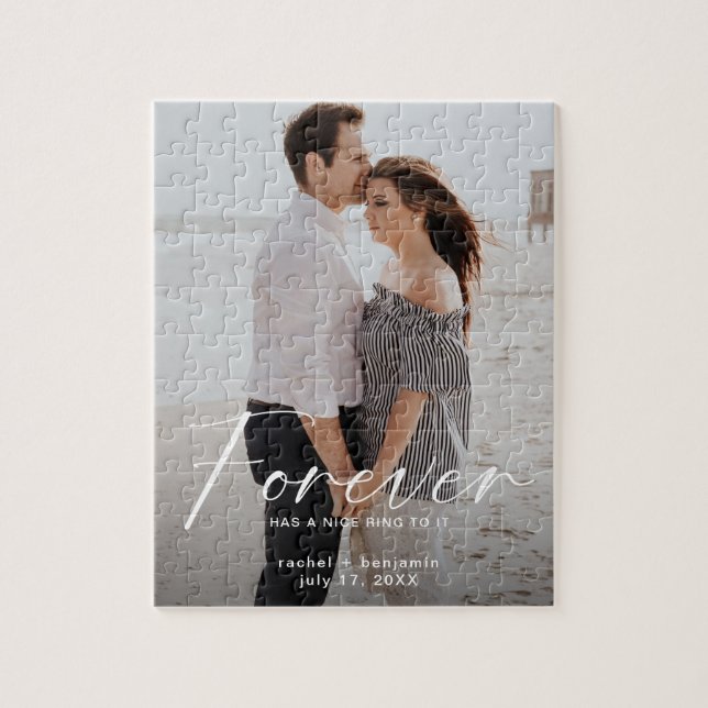 Puzzle Forever a une belle bague Photo Fiançailles Modern (Vertical)