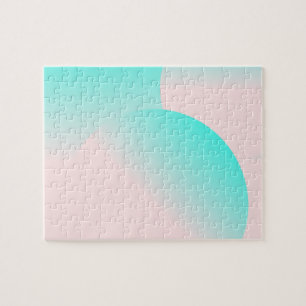Puzzle Forme pastel rose sarcelle moderne organique