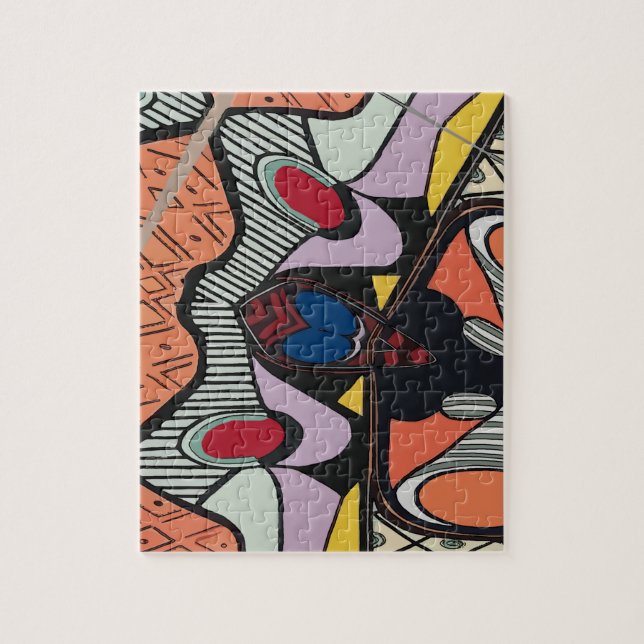 Puzzle Formes Abstraites, style Matisse, ajouter du texte (Vertical)