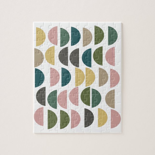 Puzzle Formes géométriques modernes dans Earthy Pastels (Vertical)