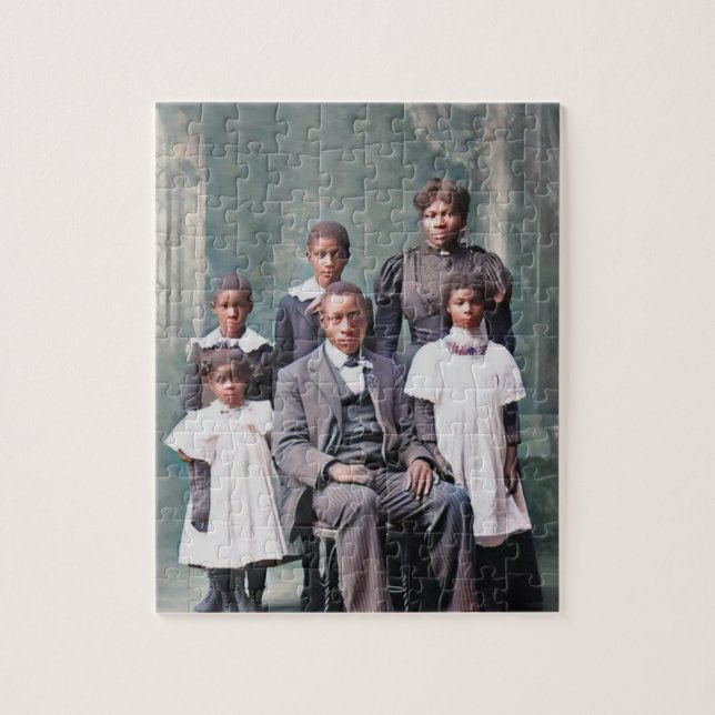 Puzzle-Fotografie Vintag Black-Familie (Vertikal)