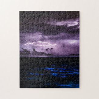 Puzzle Foudre pourpre la nuit