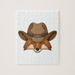 Puzzle Fox comme Cowboy avec Casquette