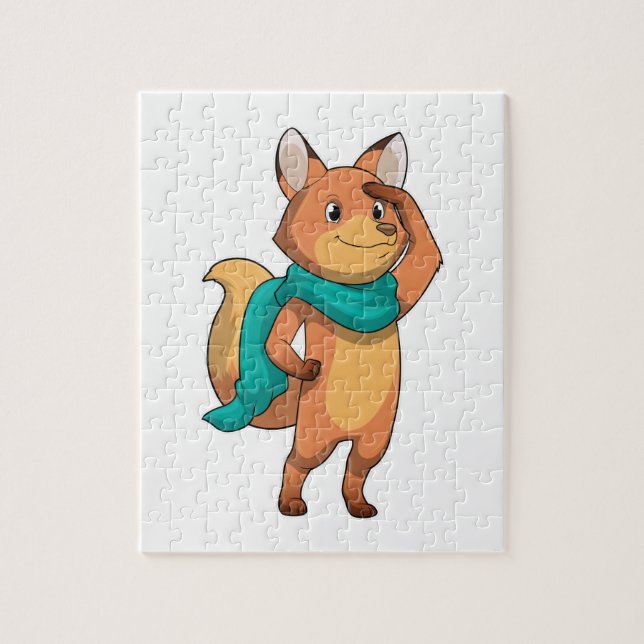 Puzzle Fox with Scarf (Vertical)