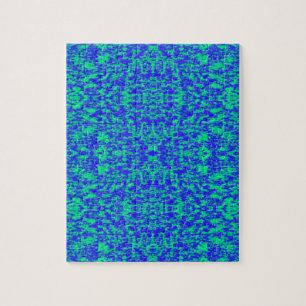 Puzzle Fractage Abstrait En Bleu Et Vert