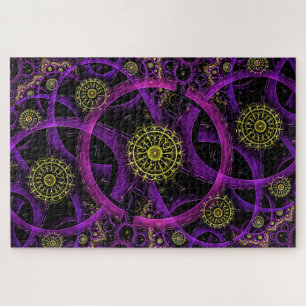 puzzle fractal en or violet