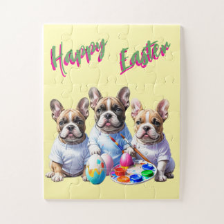Puzzle Französische Bulldogge Happy Easter French Bulldog