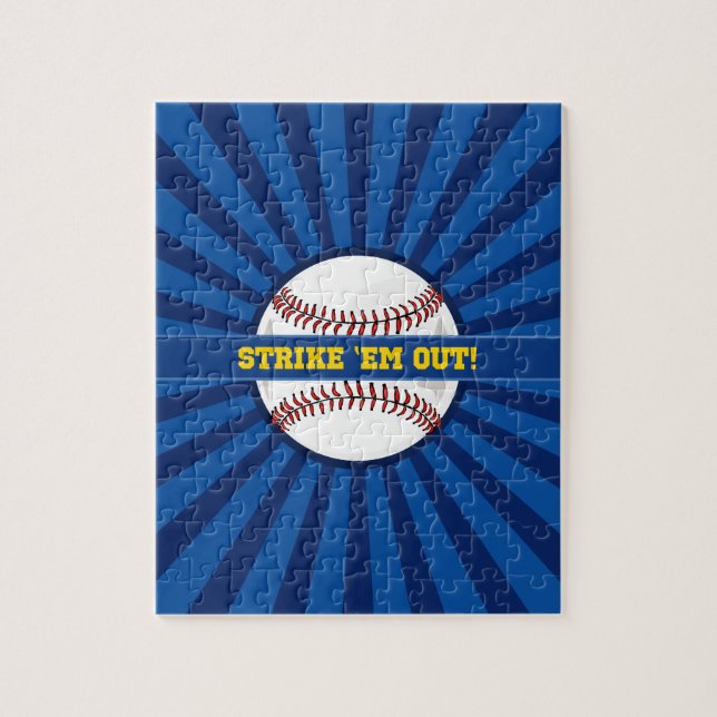 Puzzle Frappe De Baseball "Em Out (Vertical)