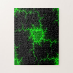 Puzzle Frappes de foudre verte Alien en Pitch noir