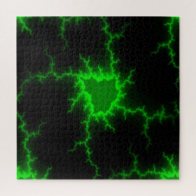 Puzzle Frappes de foudre verte Alien en Pitch noir (Vertical)
