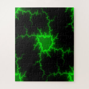 Puzzle Frappes de foudre verte Alien en Pitch noir