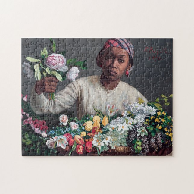 Puzzle Frédéric Bazille - Jeune femme aux pivoines (Horizontal)