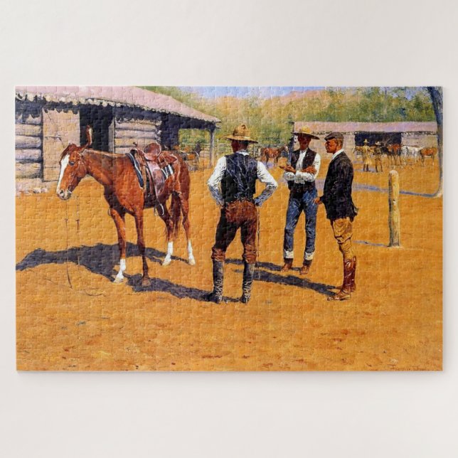 Puzzle Frederic Remington Art de l'Ouest "Acheter des pon (Horizontal)
