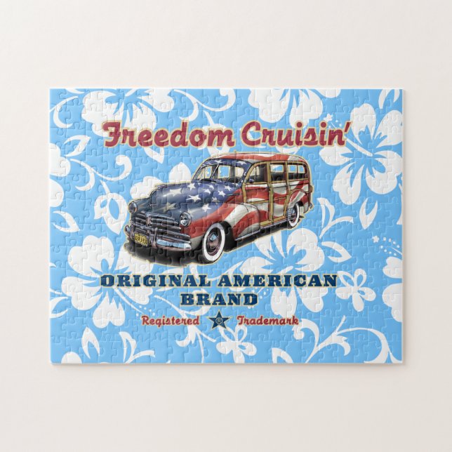 Puzzle Freedom Crusin' Hawaiian Woody Design (Horizontal)