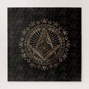 Puzzle Freemasonry symbol Square and Compasses