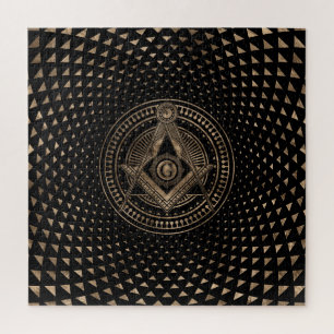 Puzzle Freemasonry symbol Square and Compasses