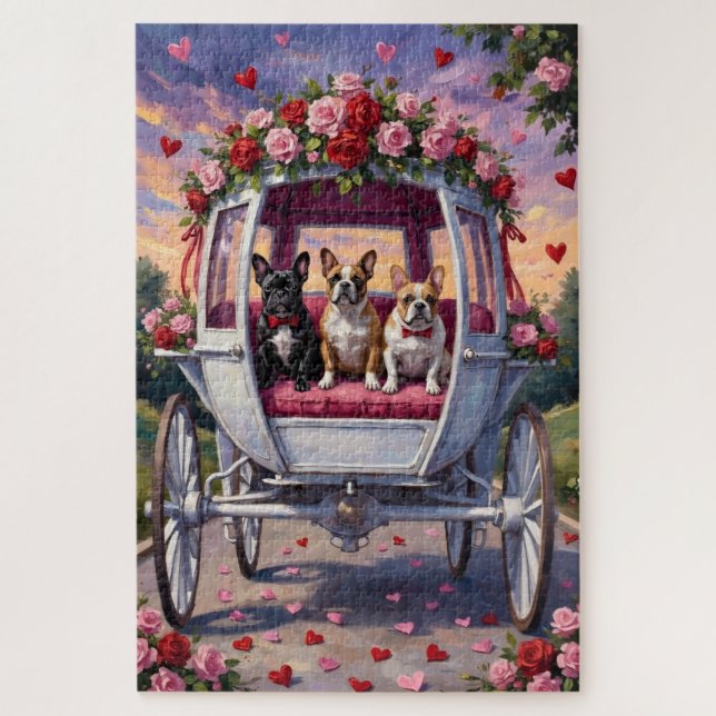 Puzzle French Bulldog Valentine's Day  (Vertical)
