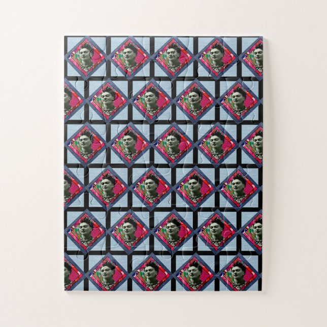 Puzzle Frida Kahlo Retro Pink Denim (Vertical)