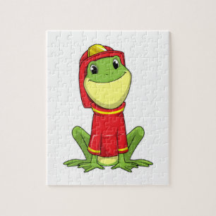 Puzzle Frog as Firefighter avec Helmet