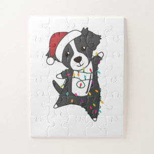 Puzzle Frontière Collie Chien de Noël Animaux d'hiver Chi