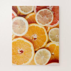 Puzzle Fruits d'agrumes d'orange juteux coupés