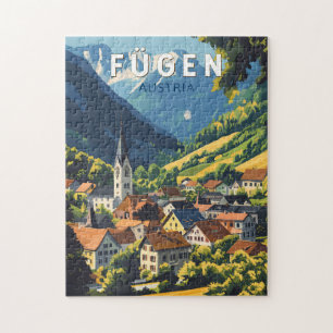 Puzzle Fugen Autriche Illustration Voyage Art Vintage