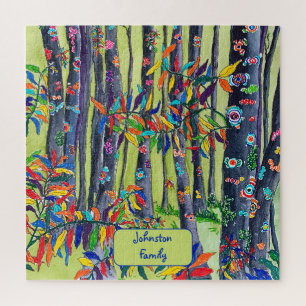 Puzzle Fun Coloré Bleu & Forêt Verte