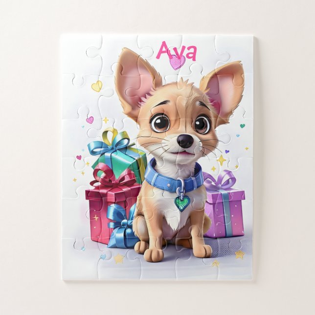 Puzzle Fun Fun Lucky Chihuahua Chiuppy et cadeau coloré (Vertical)