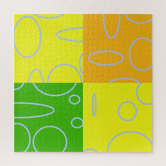 Puzzle Fun Retro Quad Jaune Vert Orange (Vertical)