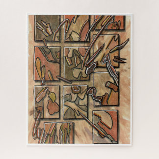 Puzzle Funky Brown Abstract