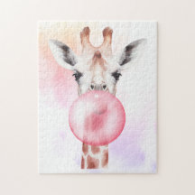 Funny Bubblegum Giraffe