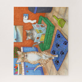 Puzzle Funny Cat 538 Art de salle de bain