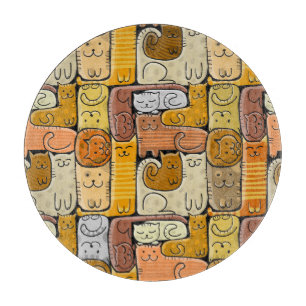Puzzle Funny Cats House Nahtlos Schneidebrett