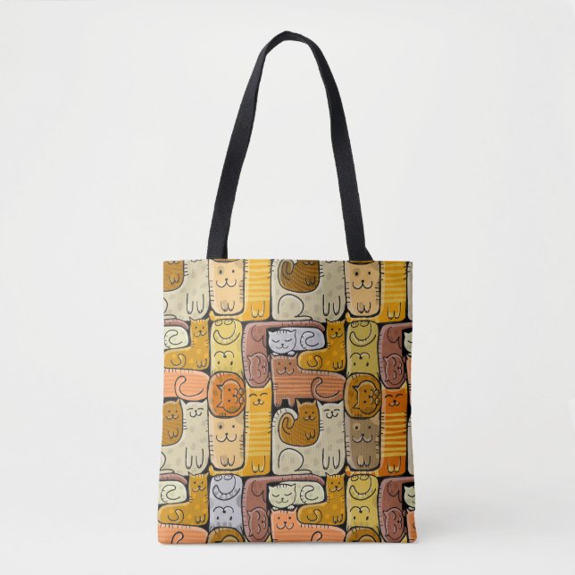 Puzzle Funny Cats House Nahtlos Tasche (Vorderseite)