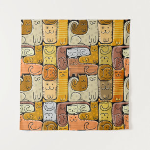 Puzzle Funny Cats House Nahtlos Wandteppich
