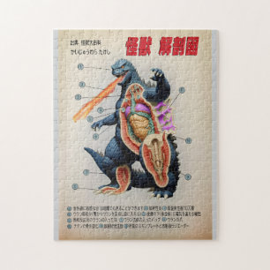 Puzzle Funny Japonais Kaiju anatomie diagramme