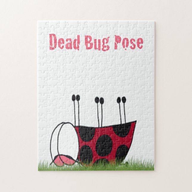 Puzzle Funny Ladybug Dead Bug Yoga Pose (Vertical)