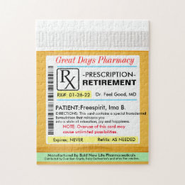 Puzzle Funny Retirement Prescription RX